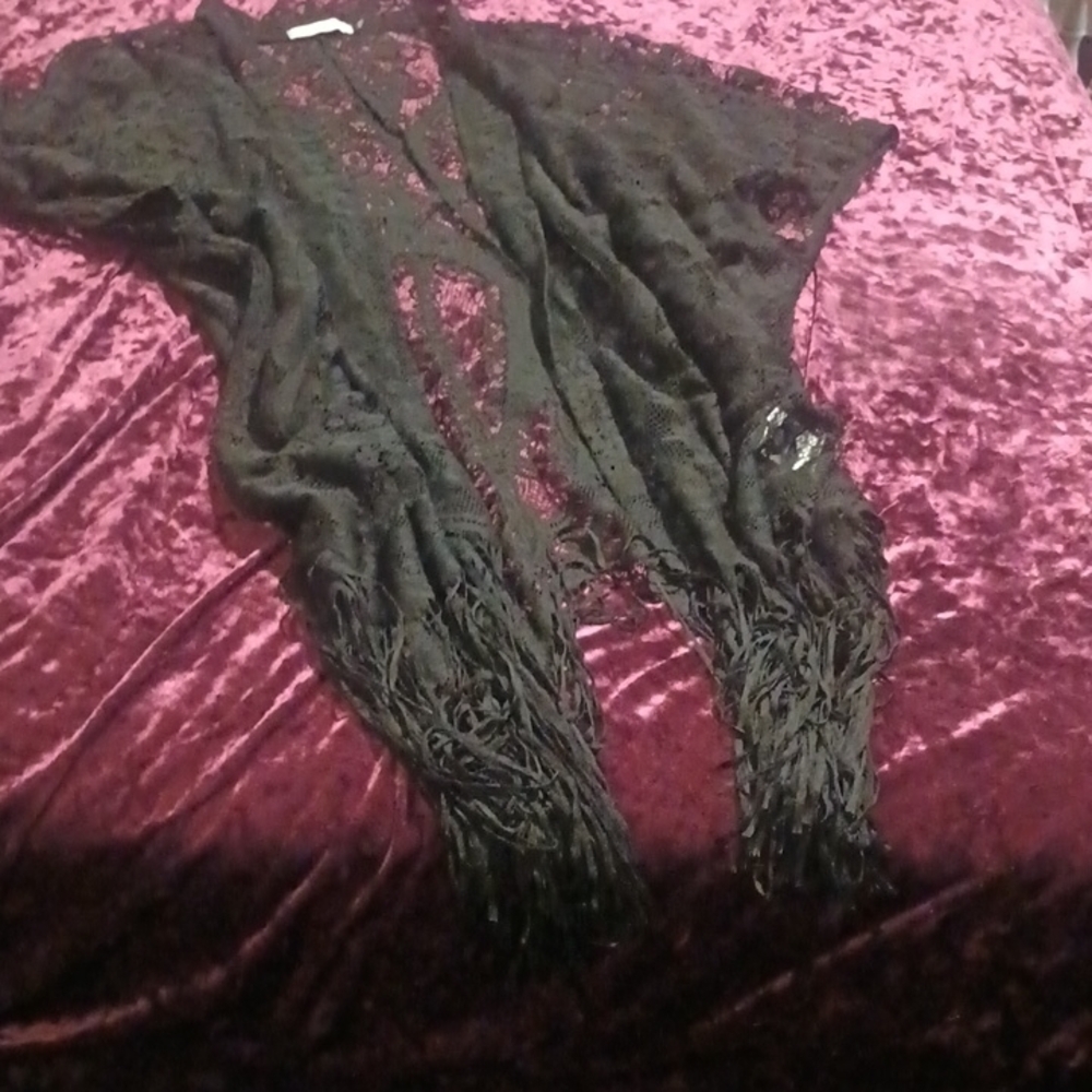 Elegant Black Lace Fringe Camisole